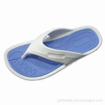 Ladies' EVA Flip Flops with White Strap and Colorful Insole
